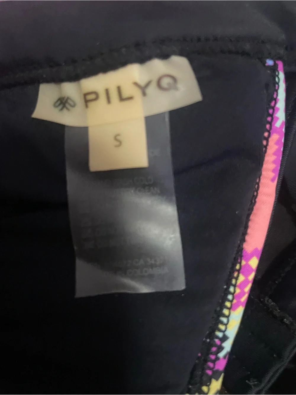 Pilyq Pink Chevron Triangle Bikini Top with Black Trim